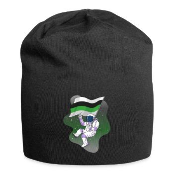 Demiromantic Pride Flag Space Astronaut Subti - Jersey Beanie - black - Front
