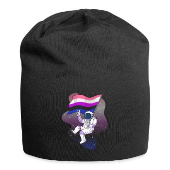 Gender Fluid Stolz Flagge Raum Astronaut Subtile - Jersey-Beanie - Schwarz - Vorne