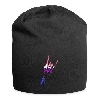 Genre Fluid Pride Flag Devil Horn Skeleton Subt - Bonnet en jersey - noir - Devant