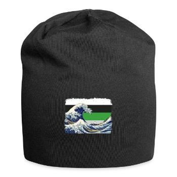 Demiromantic Pride Flag Great Wave off Kanaga - Jersey Beanie - black - Front