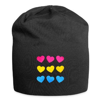 Pansexual Pride Pan Flag Hearts Subtil LGBTQ - Bonnet en jersey - noir - Devant