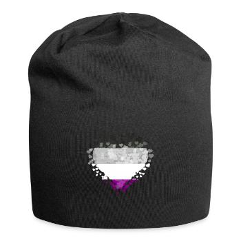 Asexual Pride Ass Flag Hearts Sublte LGBTQ - Jersey Beanie - black - Front