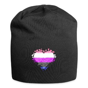 Genre Fluide Fierté Drapeau Coeurs Sublte LGBTQ - Bonnet en jersey - noir - Devant