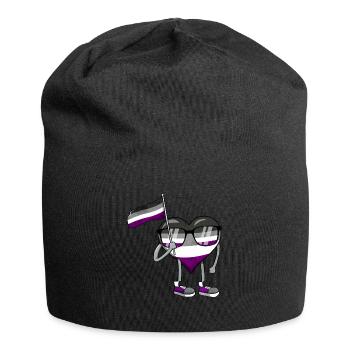 Asexual Pride Ace Flag Heart Sublte LGBTQ - Jersey Beanie - black - Front
