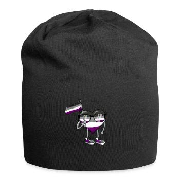 Asexual Pride Ace Flag Heart Sublte LGBTQ - Jersey Beanie - black - Front
