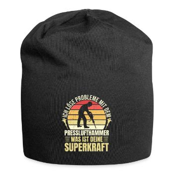 Ich Löse Probleme Mit dem Presslufthammer Straßenb - Jersey-Beanie - Schwarz - Vorne