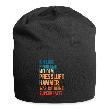 Ich Löse Probleme Mit dem Presslufthammer Straßenb - Jersey-Beanie - Schwarz - Vorne