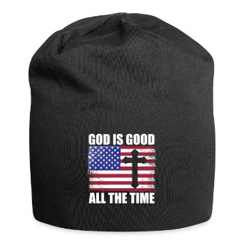 Gott ist Gut Kirche Glaube Christentum Heilig - Jersey-Beanie - Schwarz - Vorne