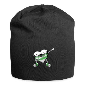 Demiromantischer Stolz Flagge Tupfen Herz Herz Sub - Jersey-Beanie - Schwarz - Vorne