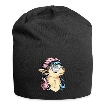 Transgender Stolz Trans Flagge Mullet Chihuahua Hu - Jersey-Beanie - Schwarz - Vorne