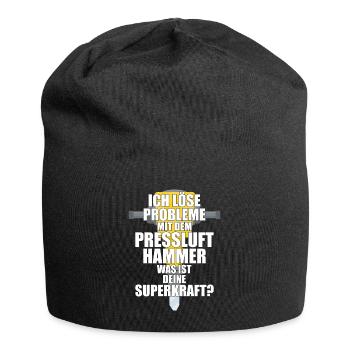 Ich Löse Probleme Mit dem Presslufthammer Straßenb - Jersey-Beanie - Schwarz - Vorne