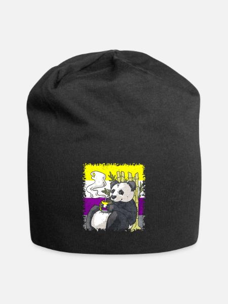 Nicht binäre Stolz Flagge Panda Kaffee Sublte LGBT - Jersey-Beanie - Schwarz
