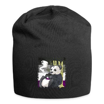 Asexual Pride Ace Flag Panda Coffee Sublte LGBT - Jersey Beanie - black - Front