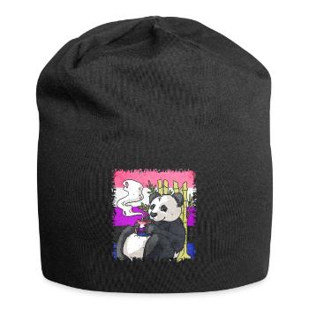 Gender Fluid Pride Flag Panda Coffee Sublte - Jersey Beanie - black - Front