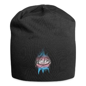 Transgender Stolz Trans Fahnenverbrennung Rose Sub - Jersey-Beanie - Schwarz - Vorne
