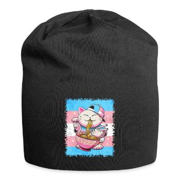 Transgender Stolz Trans Flagge Japanische Ramen Ka - Jersey-Beanie - Schwarz - Vorne