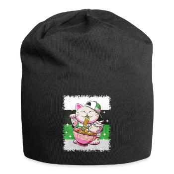 Demiromantic Pride Flag Japanese Ramen Kat - Jersey Beanie - black - Front