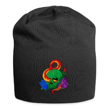 Homosexuell Stolz Regenbogenflagge Schädel Schlang - Jersey-Beanie - Schwarz - Vorne