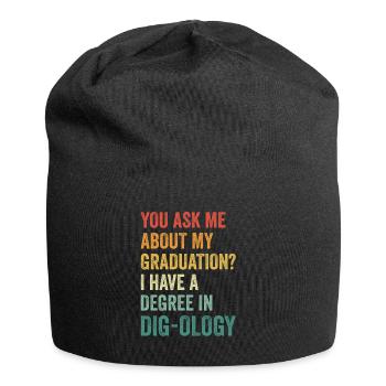 Retro Bagger Spruch Baggerfahrer Baustelle - Jersey-Beanie - Schwarz - Vorne