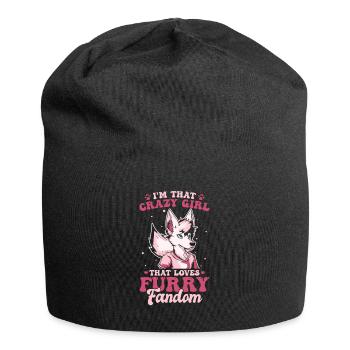 Furry Fandom Fursuits Crazy - Jersey Beanie - black - Front