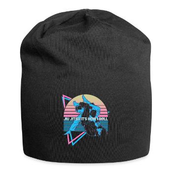 Funny Jiu Jitsu Retro - Jersey Beanie - black - Front