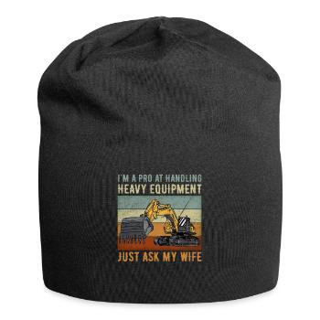 Retro Bagger Spruch Baggerfahrer Baustelle - Jersey-Beanie - Schwarz - Vorne