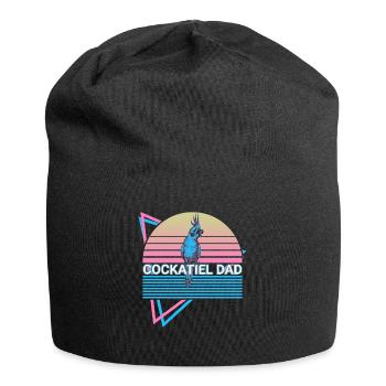 Nymphensittich Papa Papagei Retro - Jersey-Beanie - Schwarz - Vorne