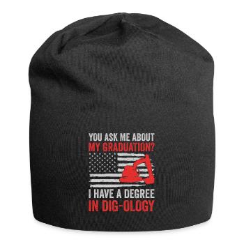 Retro Excavator Slogan Excavator Driver Construction Site - Jersey Beanie - black - Front