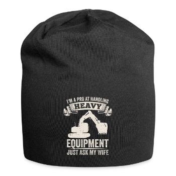 Retro Excavator Slogan Excavator Driver Construction Site - Jersey Beanie - black - Front