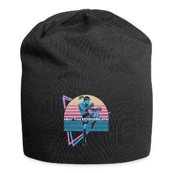 Muay Thai Kickboxen Retro - Jersey-Beanie - Schwarz - Vorne