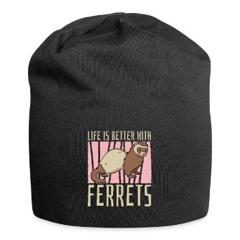 Frettchen Iltis Witzig - Jersey-Beanie - Schwarz - Vorne