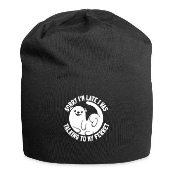 Putois furet mignon - Bonnet en jersey - noir - Devant