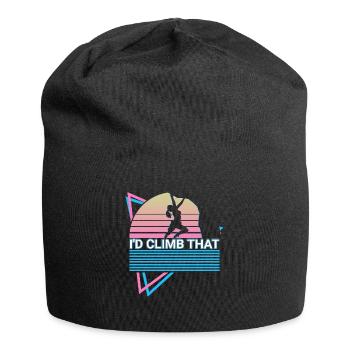 Rock Climbing Rock Climber Retro - Jersey Beanie - black - Front