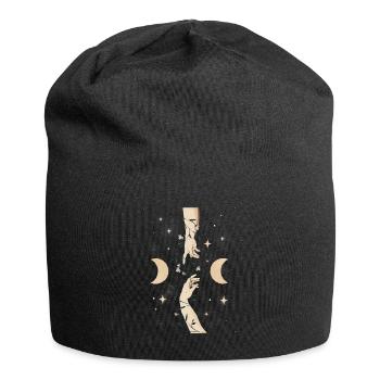Witchy Creation of Adam Bohemian Celestial - Jersey Beanie - black - Front