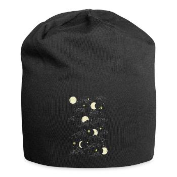 Whimsigoth Celestial Moon Star Pattern - Jersey Beanie - black - Front