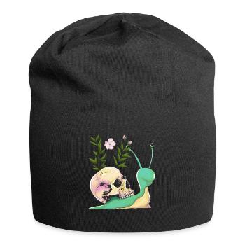 Dark Cottagecore Aesthetic Kawaii Snails - Jersey Beanie - black - Front