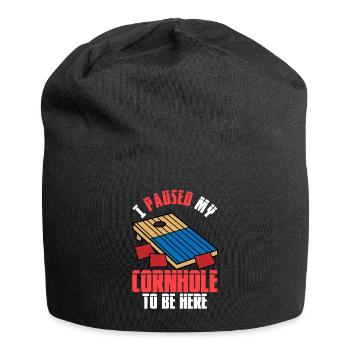Funny Corn Hole - Jersey Beanie - black - Front