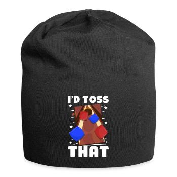 Drôle de trou de maïs Cornhole - Bonnet en jersey - noir - Devant