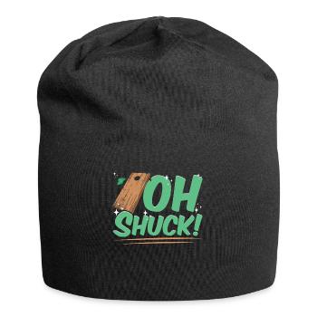 Lustiges Cornhole Corn Hole - Jersey-Beanie - Schwarz - Vorne