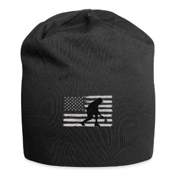 Bocce Ball Player USA Flag Patriotic - Jersey Beanie - black - Front