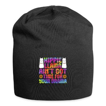 Funny hippie tie coloring - Jersey Beanie - black - Front