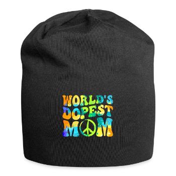 Hippie Mom Tie Dye Frieden - Jersey-Beanie - Schwarz - Vorne