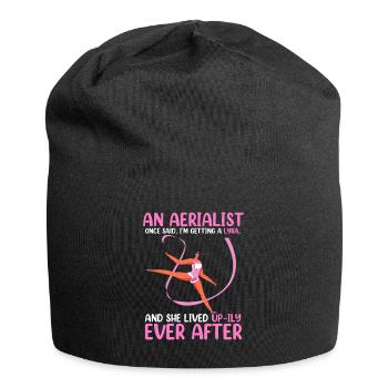 Luftseide - Jersey-Beanie - Schwarz - Vorne