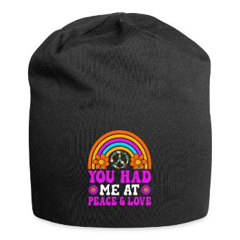Drôle Hippie Peace Kindness Groovy - Bonnet en jersey - noir - Devant