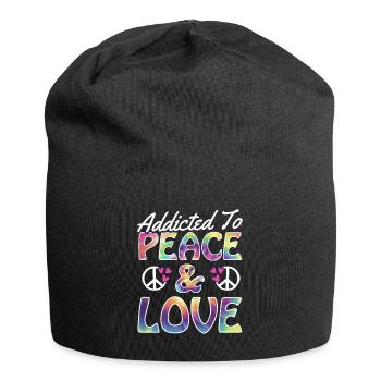 Drôle Hippie Peace Kindness Groovy - Bonnet en jersey - noir - Devant