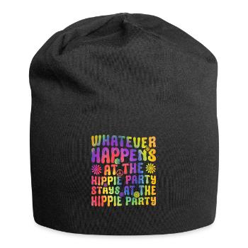Drôle de cravate hippie colorant la paix - Bonnet en jersey - noir - Devant