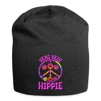 Lustige Hippie Frieden Liebe Freundlichkeit Groovy - Jersey-Beanie - Schwarz - Vorne