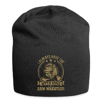 Armdrücken - Jersey-Beanie - Schwarz - Vorne