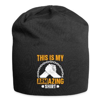 Arm wrestling arm wrestler - Jersey Beanie - black - Front