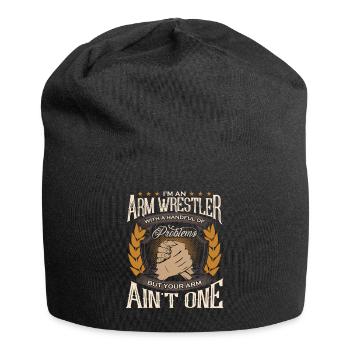 Armdrücken - Jersey-Beanie - Schwarz - Vorne